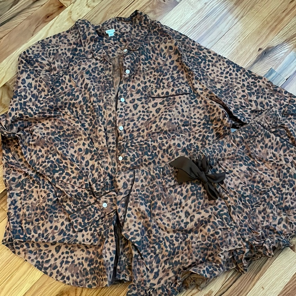 Aerie Matching Cheetah Print PJ set